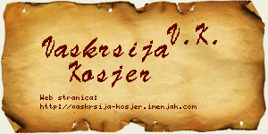 Vaskrsija Kosjer vizit kartica